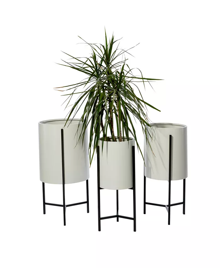 Rosemary Lane Metal Modern Planter， Set of 3 - Intensery