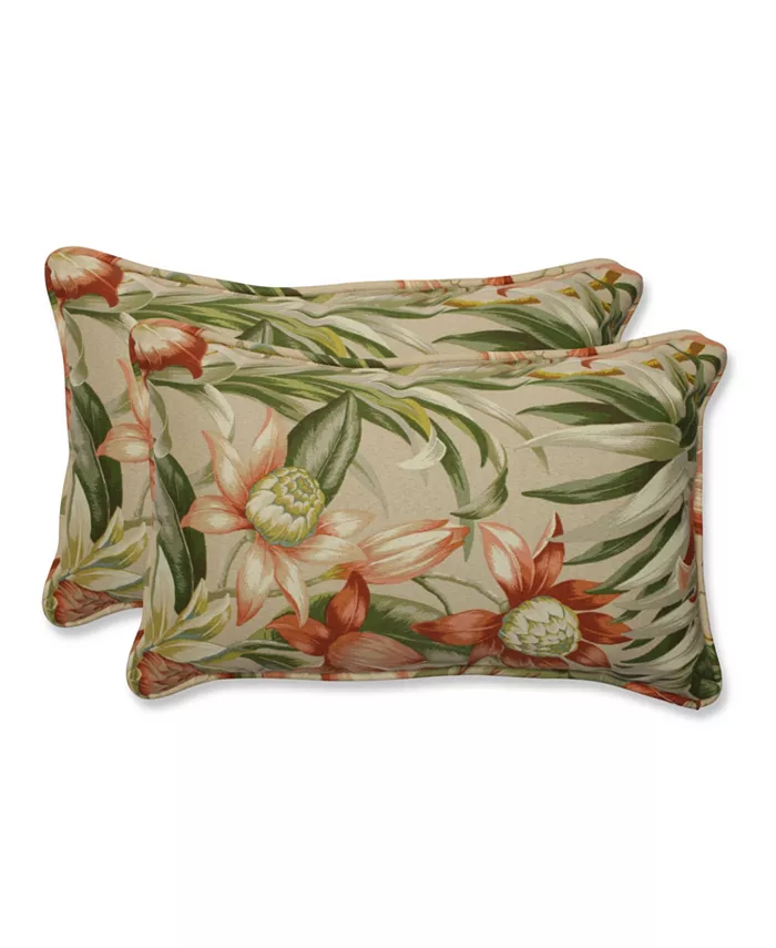 Pillow Perfect Botanical Glow Tiger Stripe Rectangular Throw Pillow， Set of 2 - Intensery