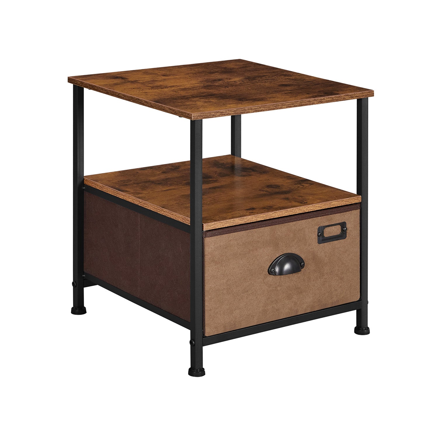 SONGMICS 3-Tier Bedside Table with Drawer1 Brown Drawer - Intensery