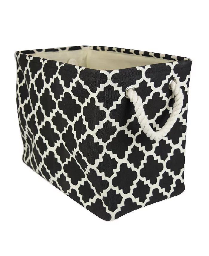Design Imports Polyester Bin Lattice Rectangle Medium - Intensery