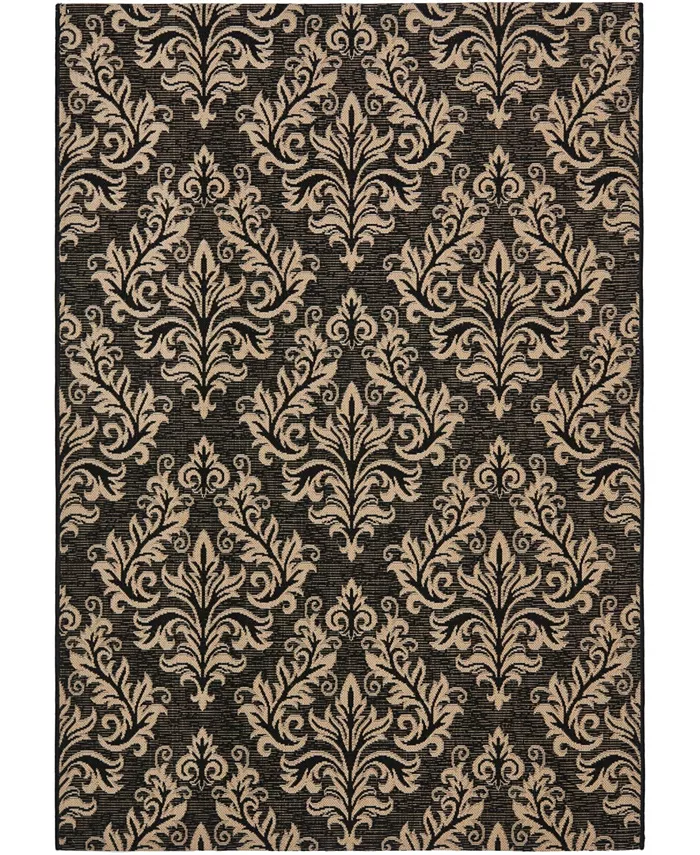 Safavieh Courtyard Black and Creme 8' x 11' Outdoor Area Rug - Intensery