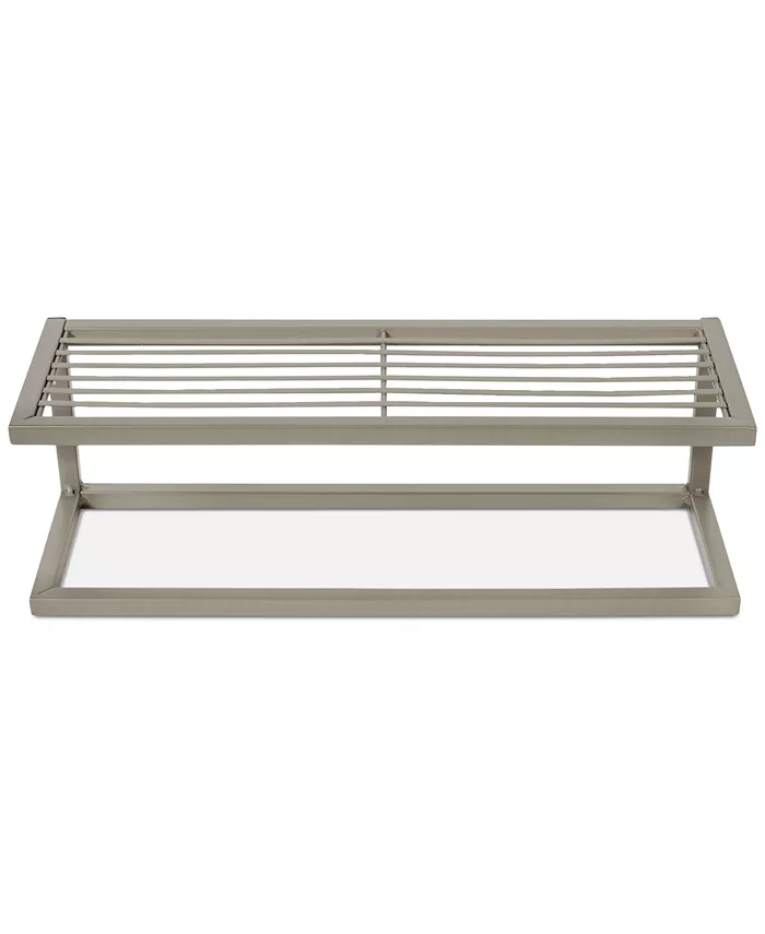 Honey Can Do Steel Slatted Bathroom Shelf with Towel Bar - Intensery