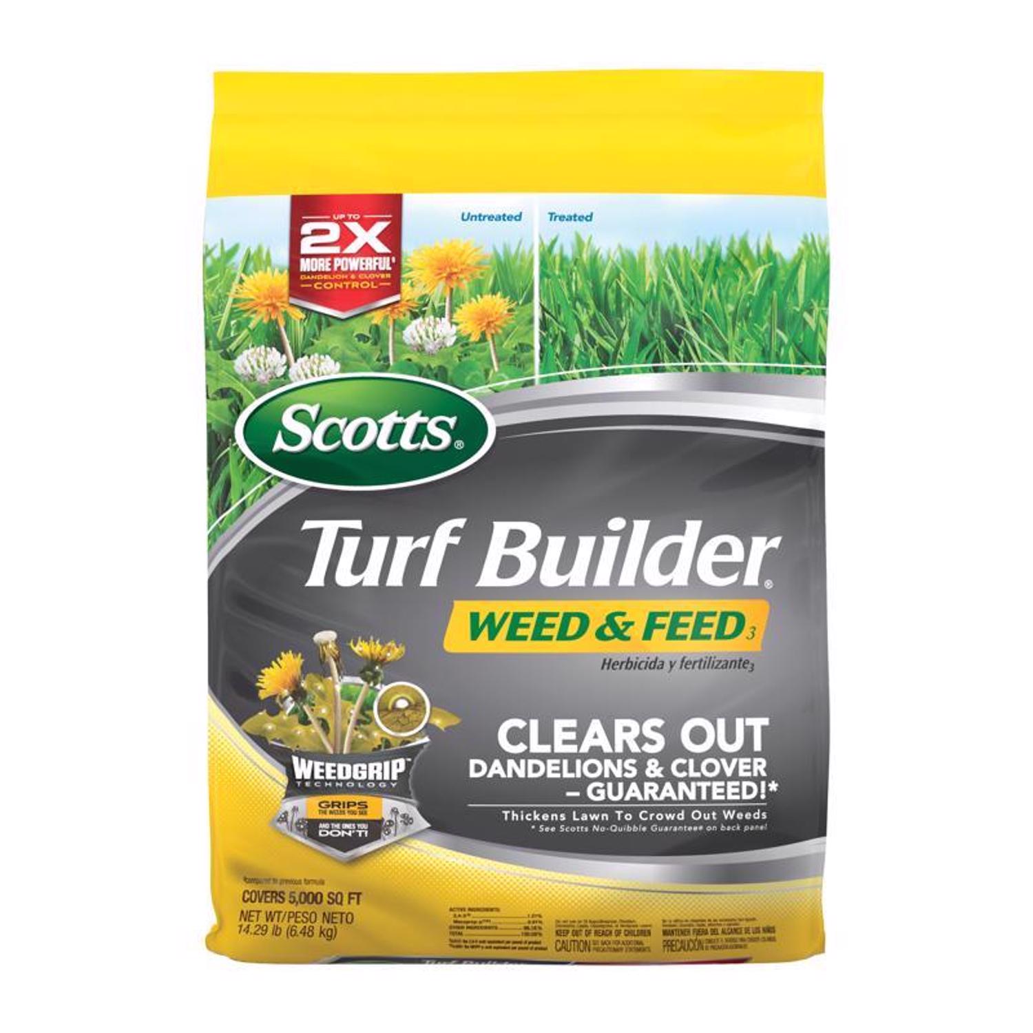 Scotts Turf Builder Weed \u0026 Feed Lawn Fertilizer For Multiple Grass Types 5000 sq ft - Intensery