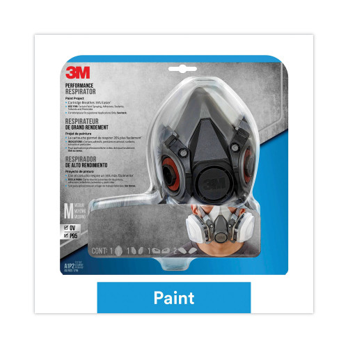 3M Half Facepiece Paint Spray/Pesticide Respirator， Medium (6211PA1A) - Intensery