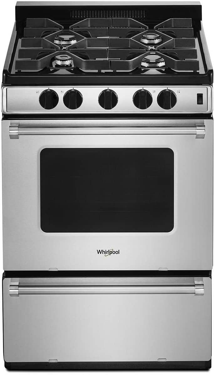 Whirlpool ADA 24 Stainless Steel Freestanding Gas Range With Sealed Burners - Intensery