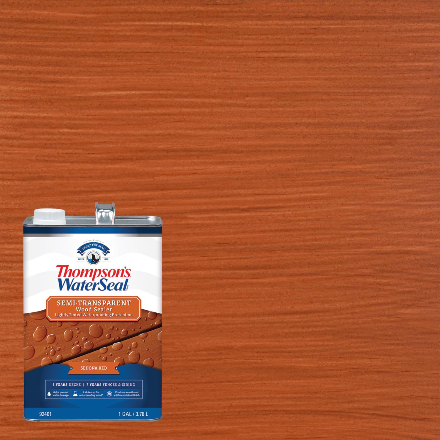 Thompson\u0027s WaterSeal Semi-Transparent Sedona Red Waterproofing Wood Stain and Sealer 1 gal - Intensery