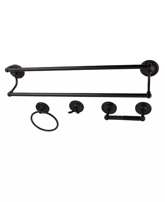 Kingston Brass Laurel 4-Pc. Bathroom Accessories Set in Oil Rubbed Bronze - Intensery