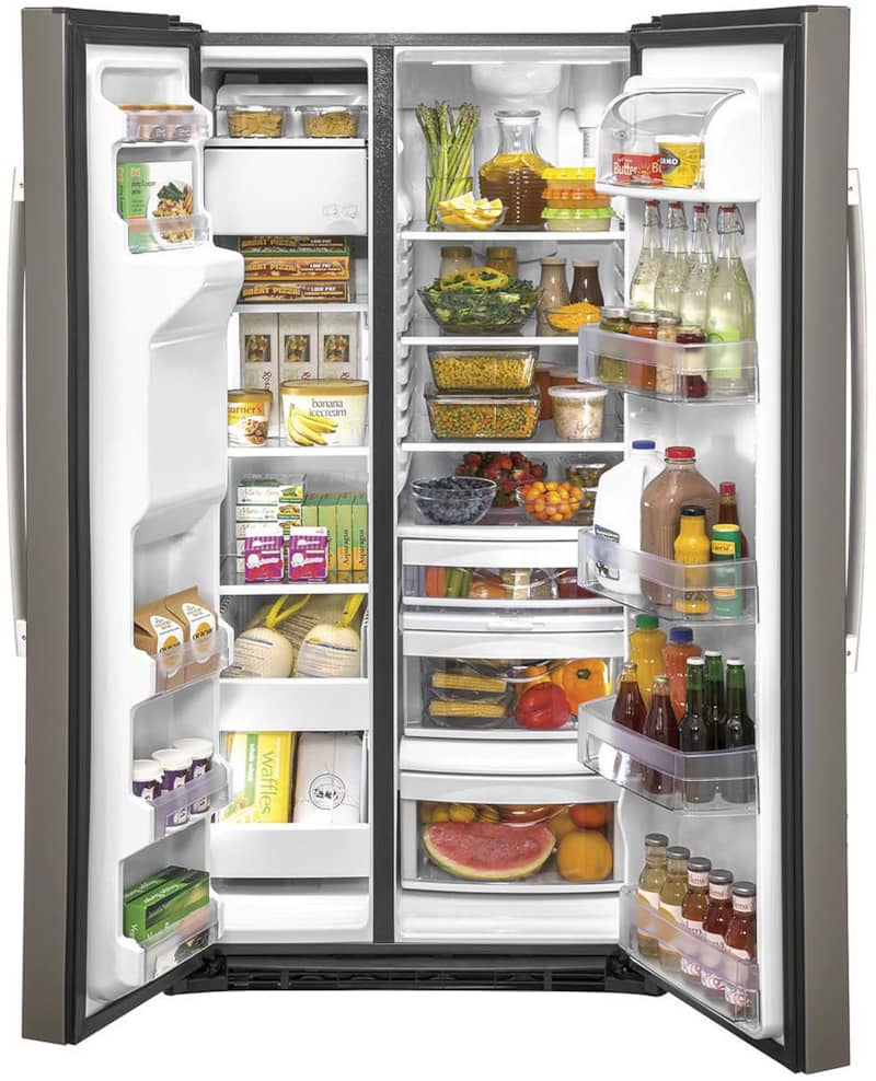 GE 25.1 Cu. Ft. Slate Side-By-Side Refrigerator - Intensery