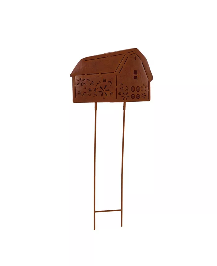 Evergreen Solar Lighted Laser Cut Garden Stakes， Farmhouse - Intensery