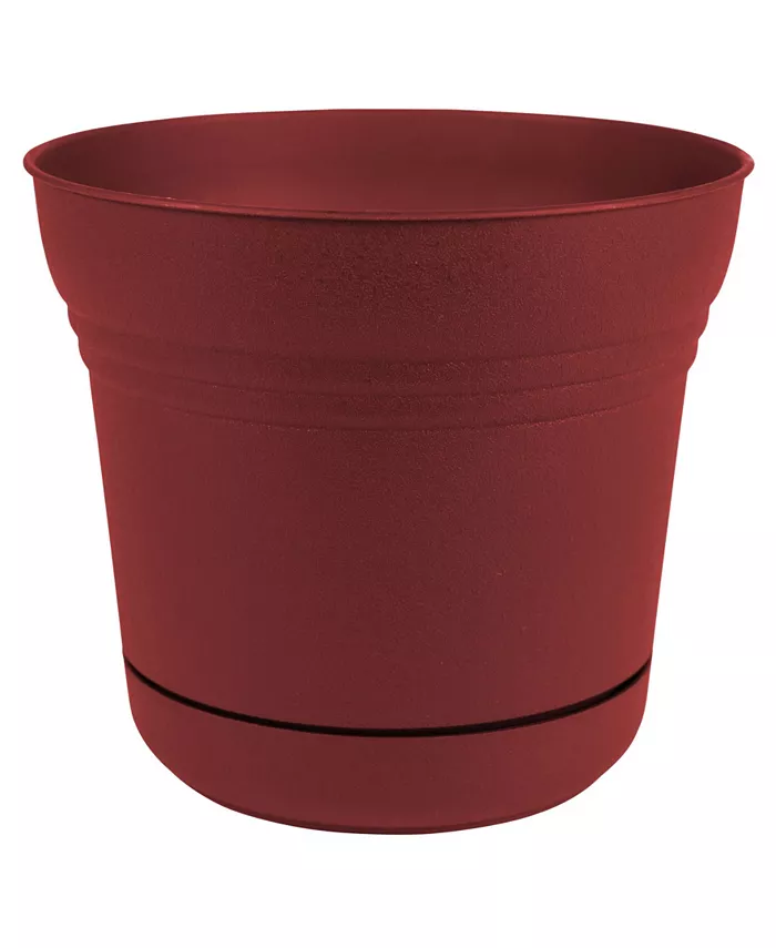 Bloem SP1413 Saturn Collection Planter w  Saucer 14 inches Burnt Red - Intensery