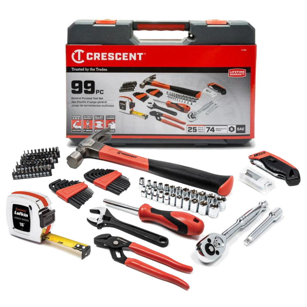 Crescent Tool Set General Purpose 1/4 Drive 99pc - Intensery