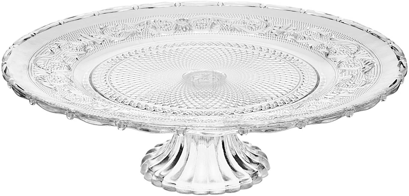 Soleil Crystal d'Arques-B Pedestal Cake Plate Stand - Intensery