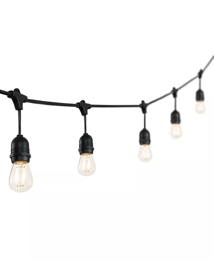 JONATHAN Y 15-Light Indoor and Outdoor Rustic Industrial LED S14 Edison Bulb String Lights - Intensery