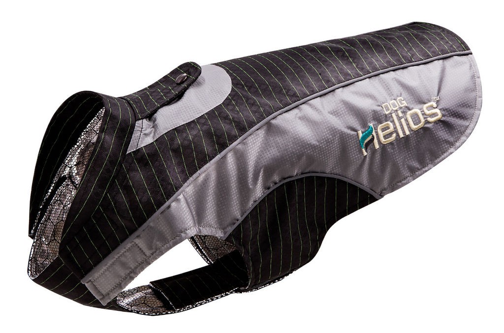 Dog Helios 'Reflecta-Bolt' Sporty Performance Tri-Velcro Waterproof Pet Dog Coat Jacket W/ Blackshark Technology in Black / Grey (X-Small) - Pet Life - Intensery