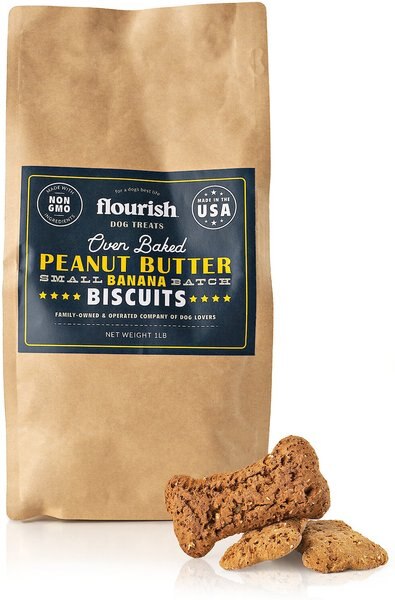 Flourish Peanut Butter Banana Biscuit Dog Treats - Intensery