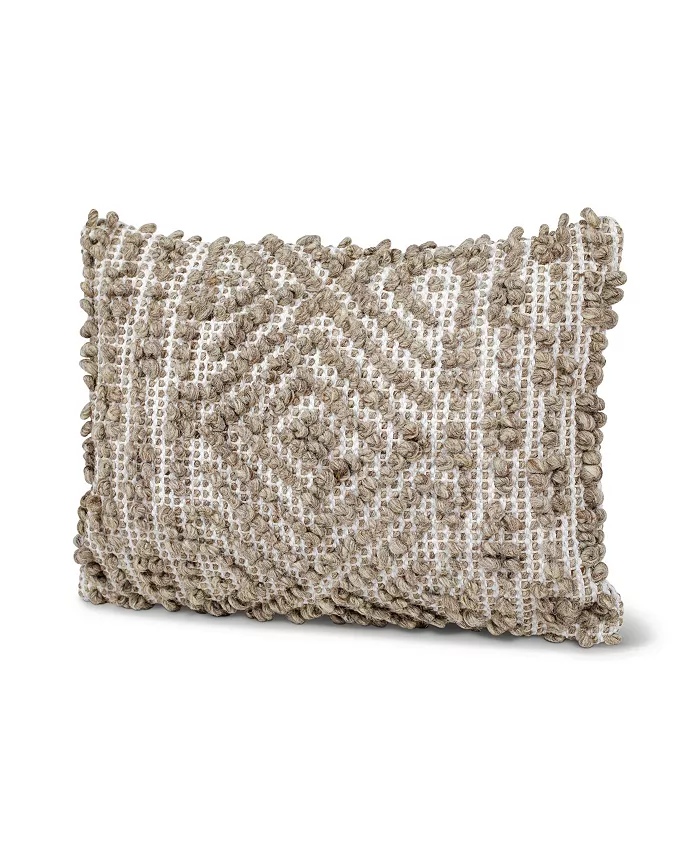 Anaya Home Mocha Patterned Down Alternative Lumbar Pillow - Intensery