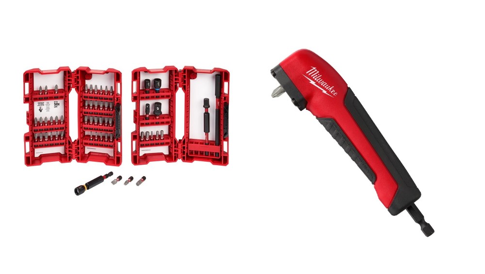 Milwaukee SHOCKWAVE™ Right Angle Adapter and 55pc Impact Drill and Drive Set Bundle - Intensery