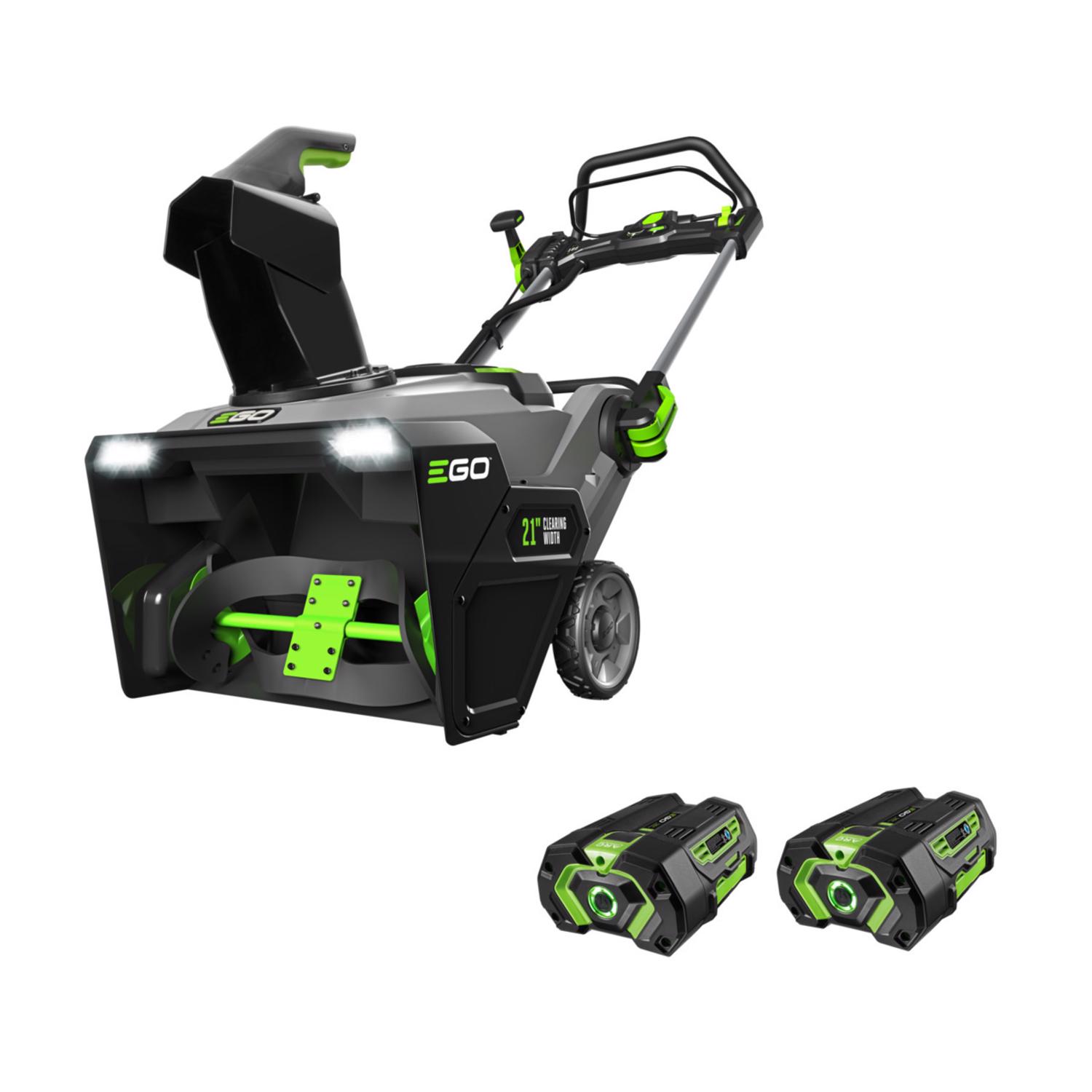 EGO Power+ Peak Power SNT2102 21 in. Single stage 56 V Battery Snow Blower Kit (Battery \u0026 Charger) W/ TWO 5.0 AH BATTERIES - Intensery