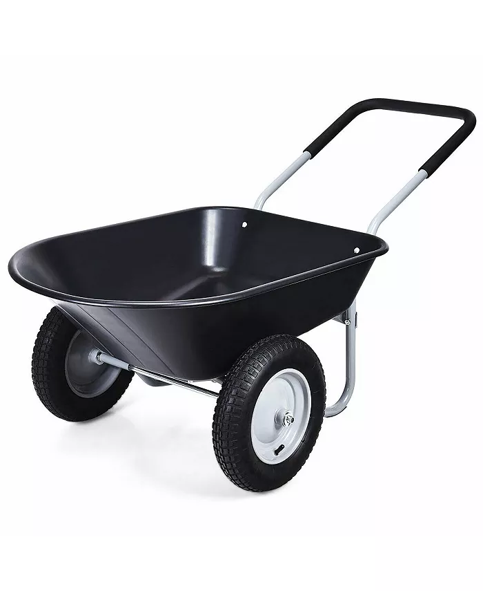 Costway 2 Tire Wheelbarrow Cart Heavy-duty Dolly Utility Cart - Intensery