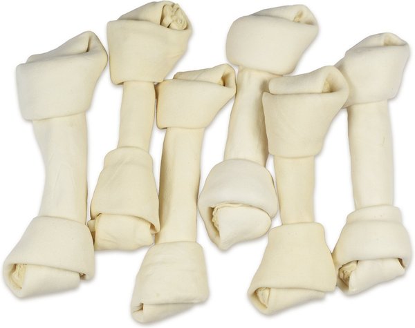 HOTSPOT PETS All Natural White 8-9-in Knotted Rawhide Bones Dog Chew Treats - Intensery