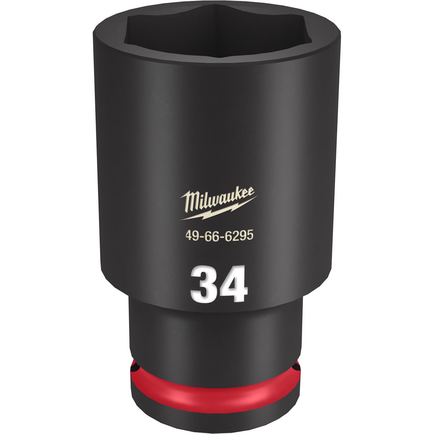 Milwaukee Shockwave 34 mm X 1/2 in. drive Metric/SAE 6 Point Deep Impact Socket 1 pc - Intensery