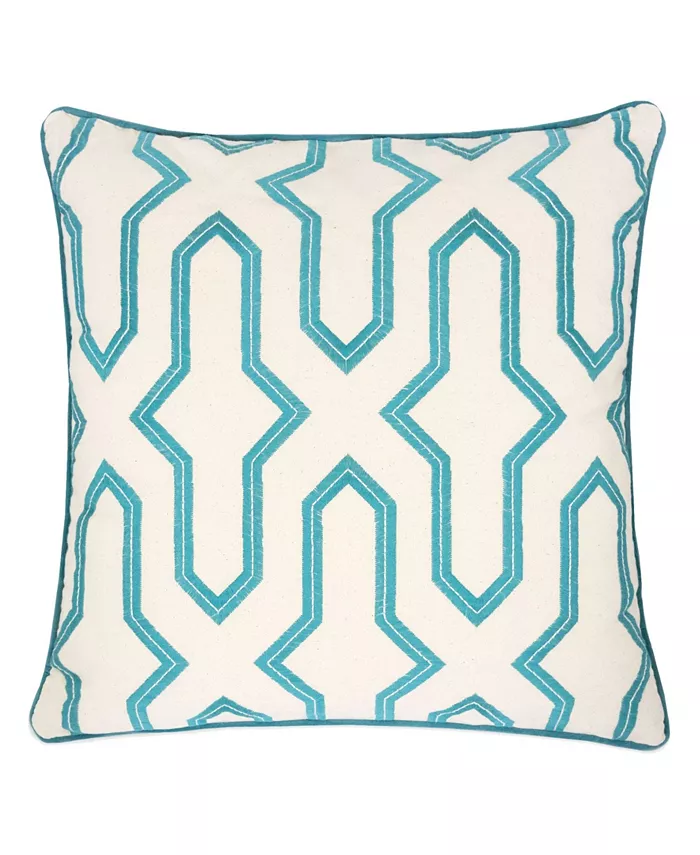 Homey Cozy Adeline Embroidery Cotton Square Decorative Throw Pillow - Intensery
