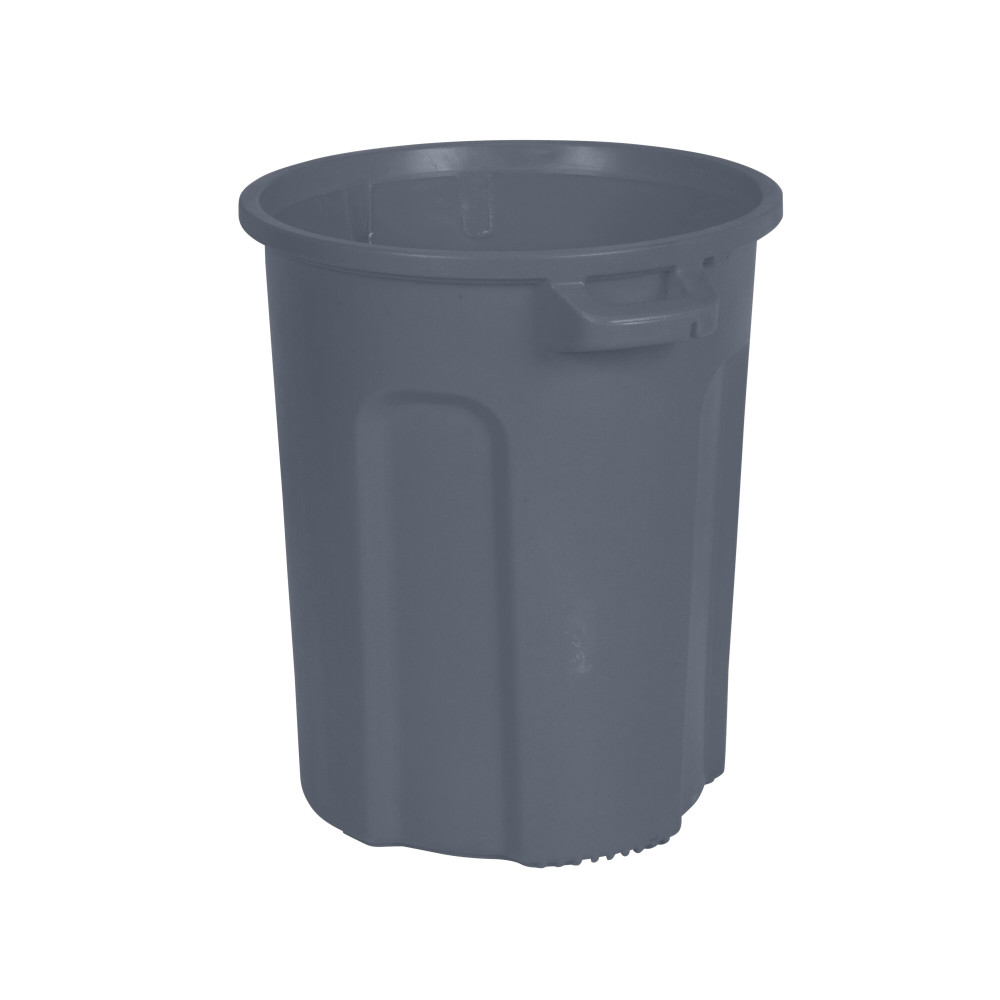 Toter 20 Gallon Round Trash Can with Lift Handle Dark Gray Granite - Intensery