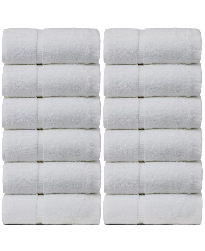 BC Bare Cotton Luxury Hotel Spa Towel Turkish Cotton Wash Cloths， Set of 12 - Intensery
