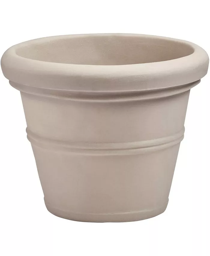 Crescent Garden Brunello Classic Rolled-Rim Planter， Wthrd Stone 20in - Intensery