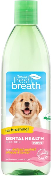 TropiClean Fresh Breath Dental Health Solution Puppy Dental Water Additive - Intensery