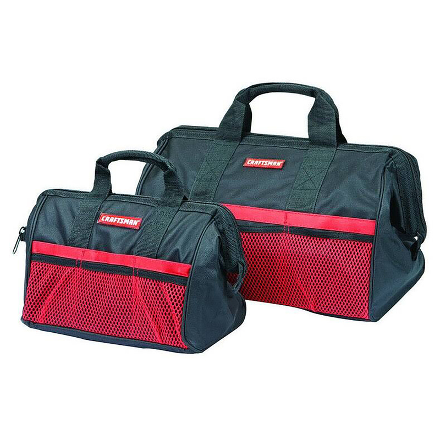 Craftsman 12.25 in. W X 17.5 in. H Ballistic Nylon Tool Bag Set Black/Red 2 pc - Intensery
