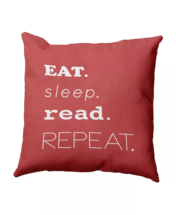 E by Design My Mantra 16 Inch Coral Decorative Word Print Throw Pillow - Intensery