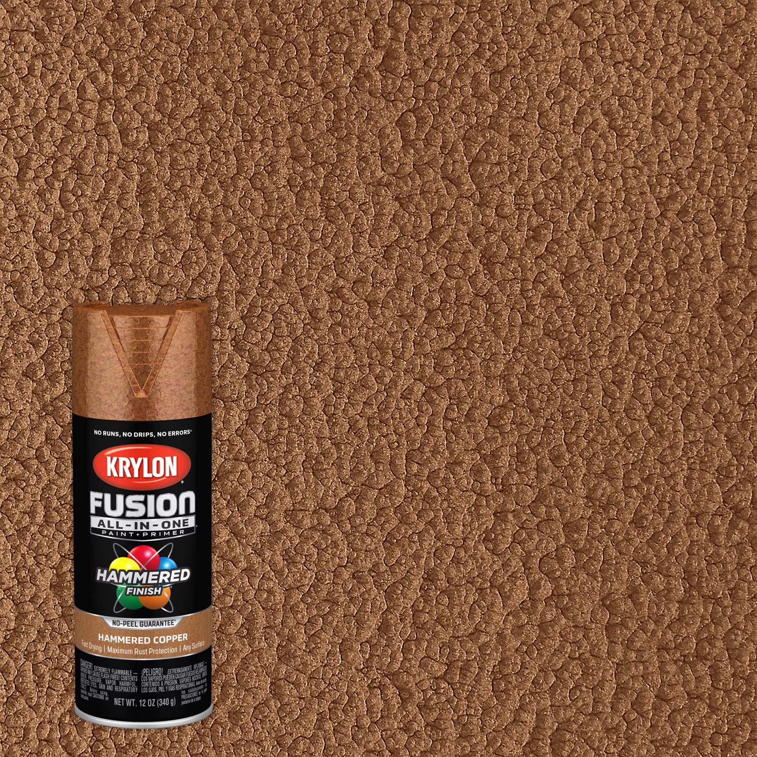Krylon Fusion All-In-One Hammered Copper Paint+Primer Spray Paint 12 oz - Intensery