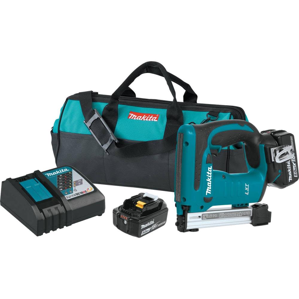 Makita 18 Volt Lithium-Ion Brushless 3/8 in. Crown Stapler Kit 5.0 Ah XTS01T from Makita - Intensery