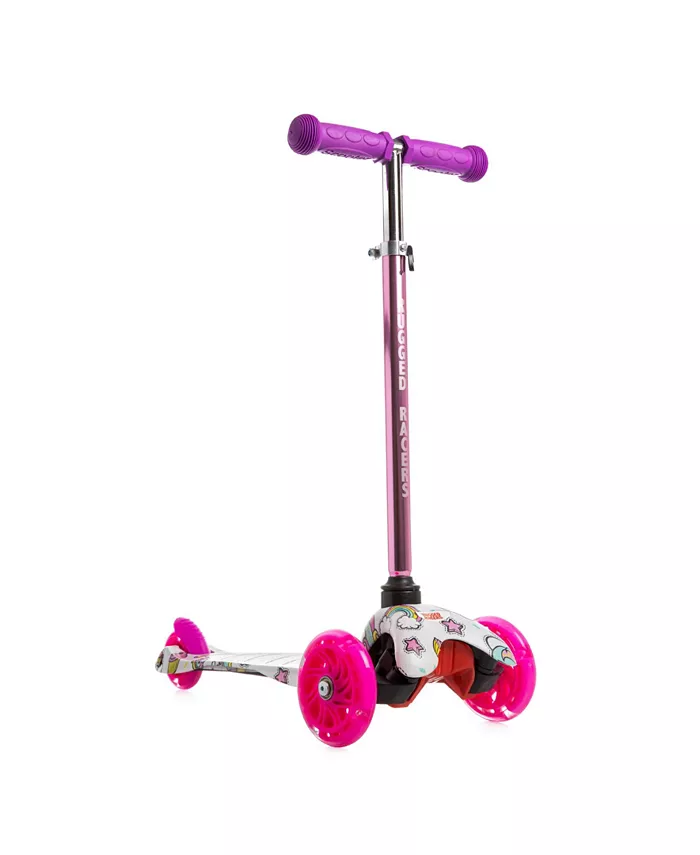 Rugged Racers Kids Scooter with Unicorn Print Design - Intensery