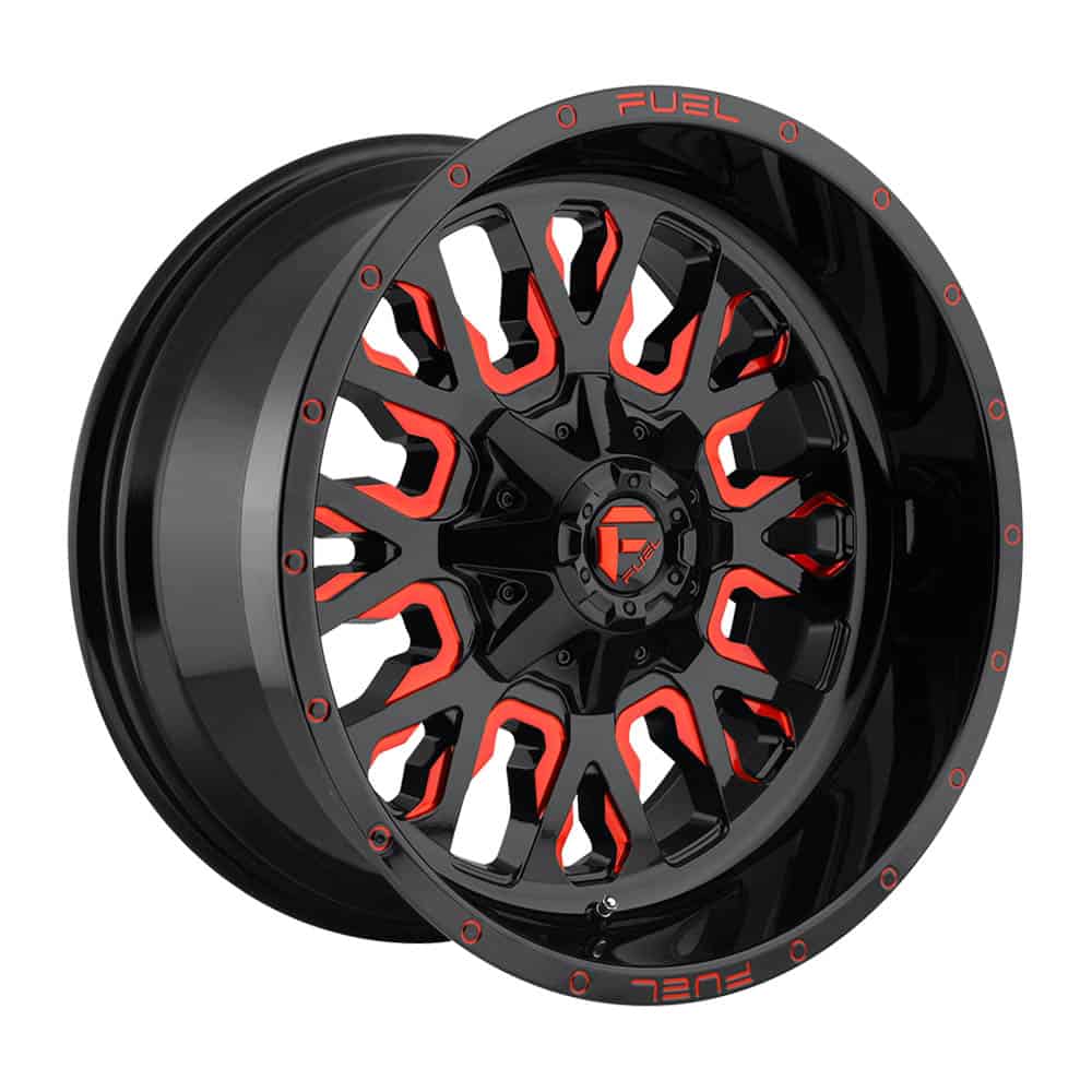 Fuel 1PC D612 STROKE D612 20X10 8X6.5 GL-BLK-RTTC -18MM - Intensery