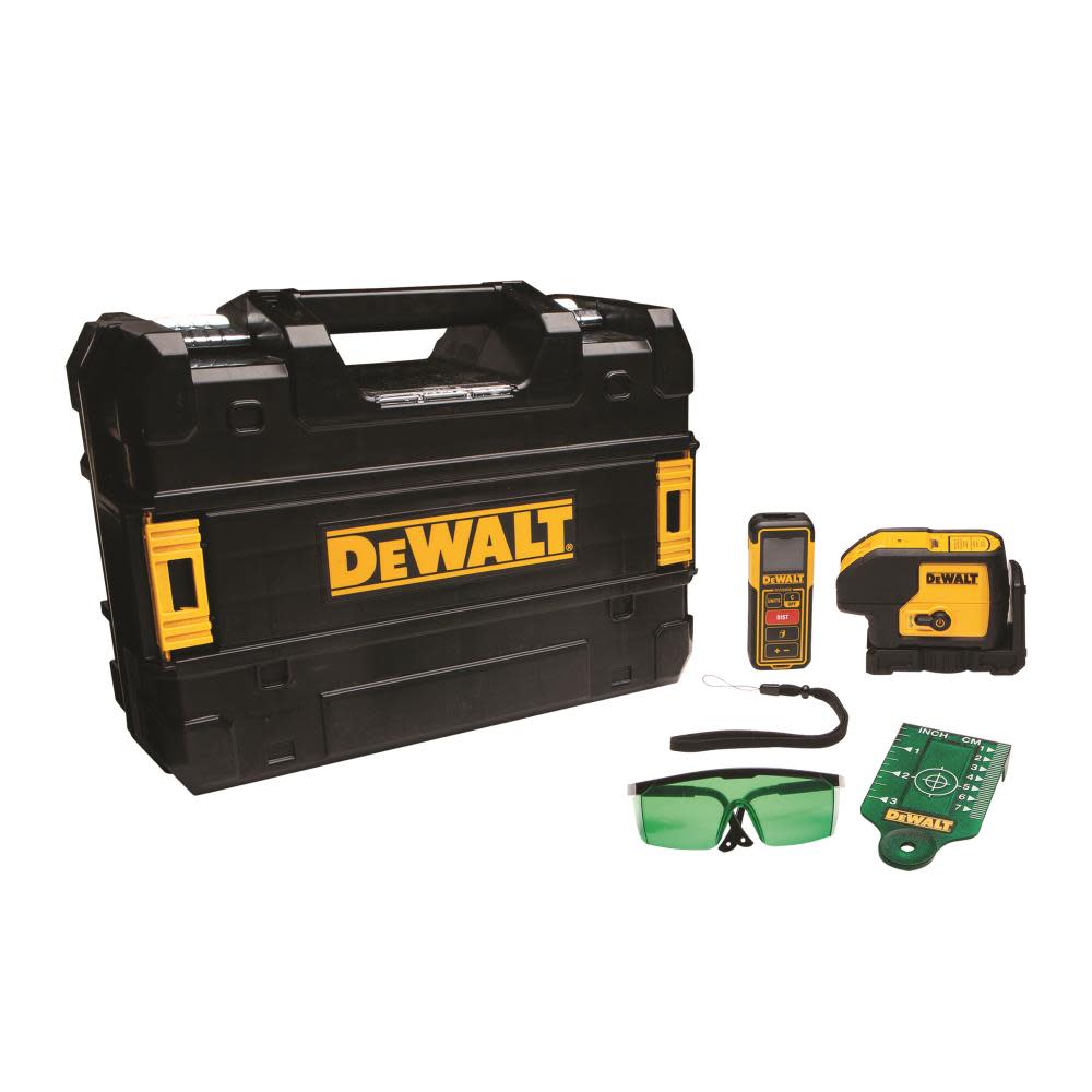 DEWALT Green 3 Spot Laser and 100' Laser Distance Measurer DW0839CG from DEWALT - Intensery