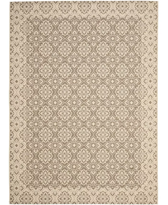 Safavieh Courtyard Brown and Creme 8' x 11' Outdoor Area Rug - Intensery