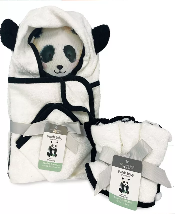 BedVoyage Panda Baby Viscose from Bamboo Bath Essentials， 8pc Baby Gift Set - Intensery