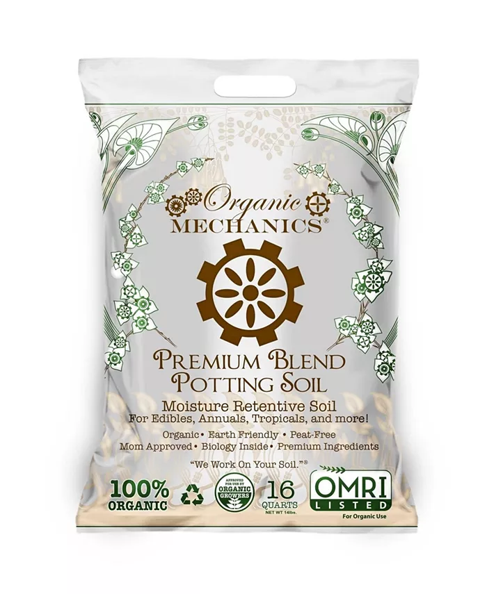 ORGANIC MECHANICS Premium Blend Potting Soil- 16 Quart - Intensery
