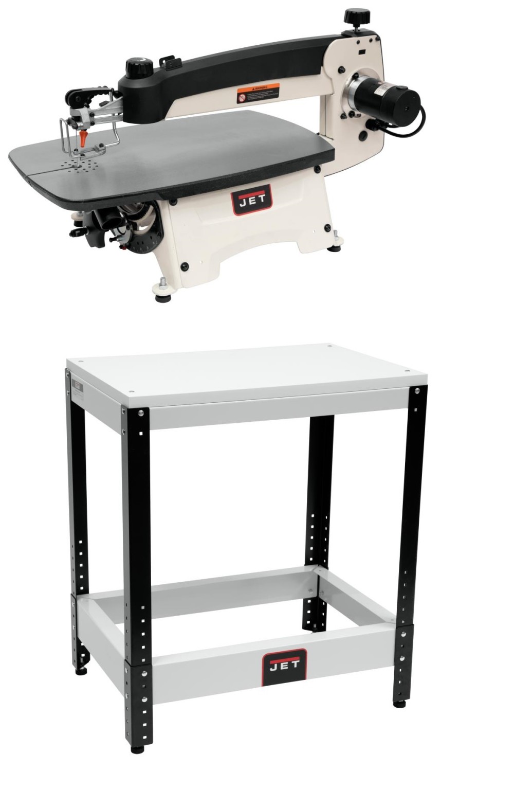 Jet JWSS-22B Scroll Saw 22 with Foot Switch and Universal Stand Bundle - Intensery
