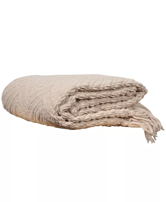 Battilo Knit Zig Zag Textured Woven Micro Chenille Throw - Intensery