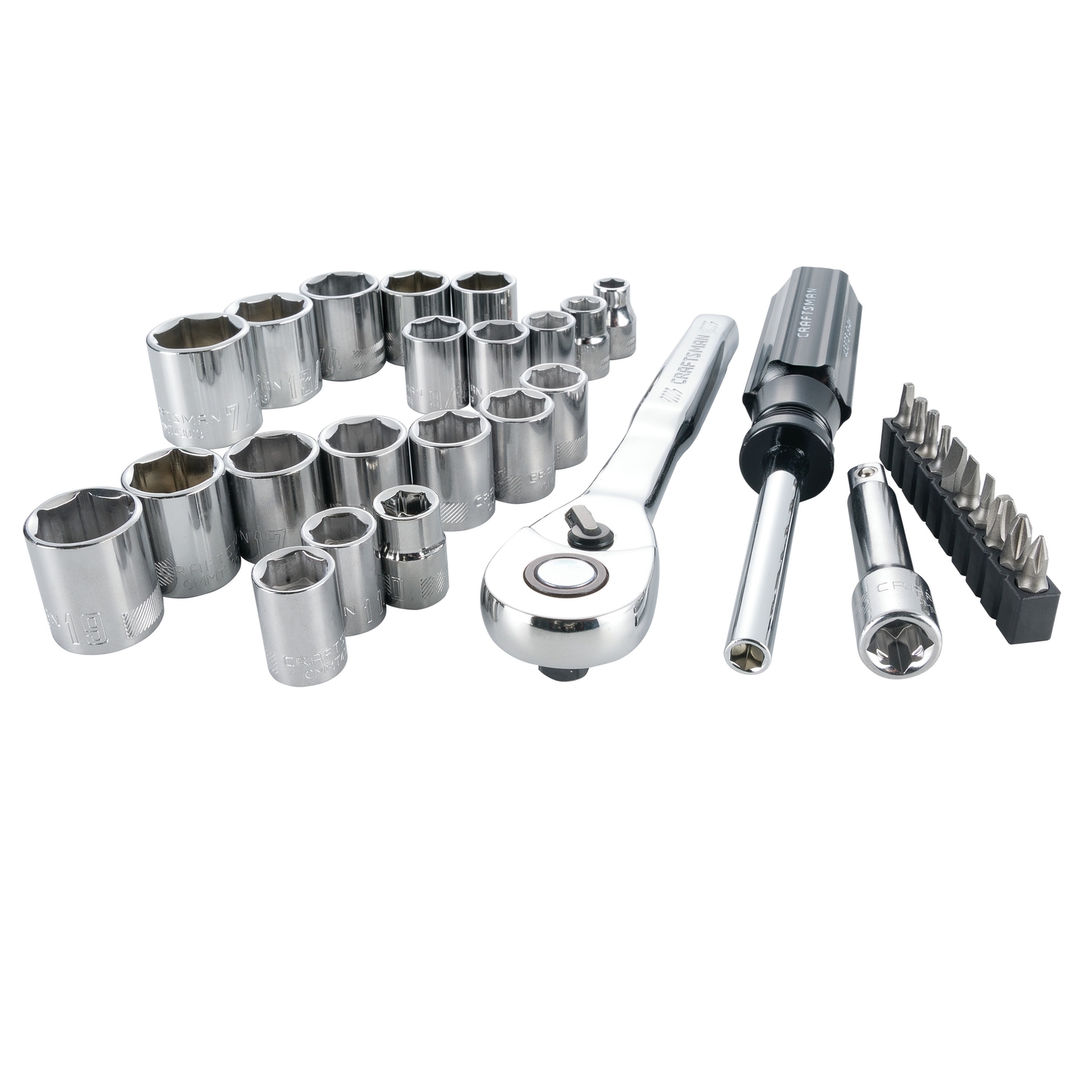 Craftsman 3/8 in. drive Metric and SAE 6 Point Mechanic\u0027s Tool Set 33 pc - Intensery
