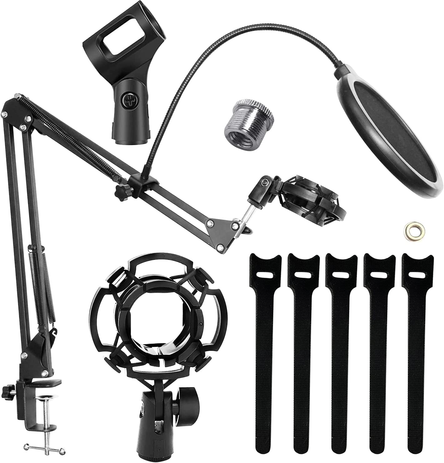 5 Core Microphone Stand, Adjustable Mic Stand with Desk clamp microphone boom arm with shock mount for Professional Streaming, Voice-Over, Recording, - Intensery