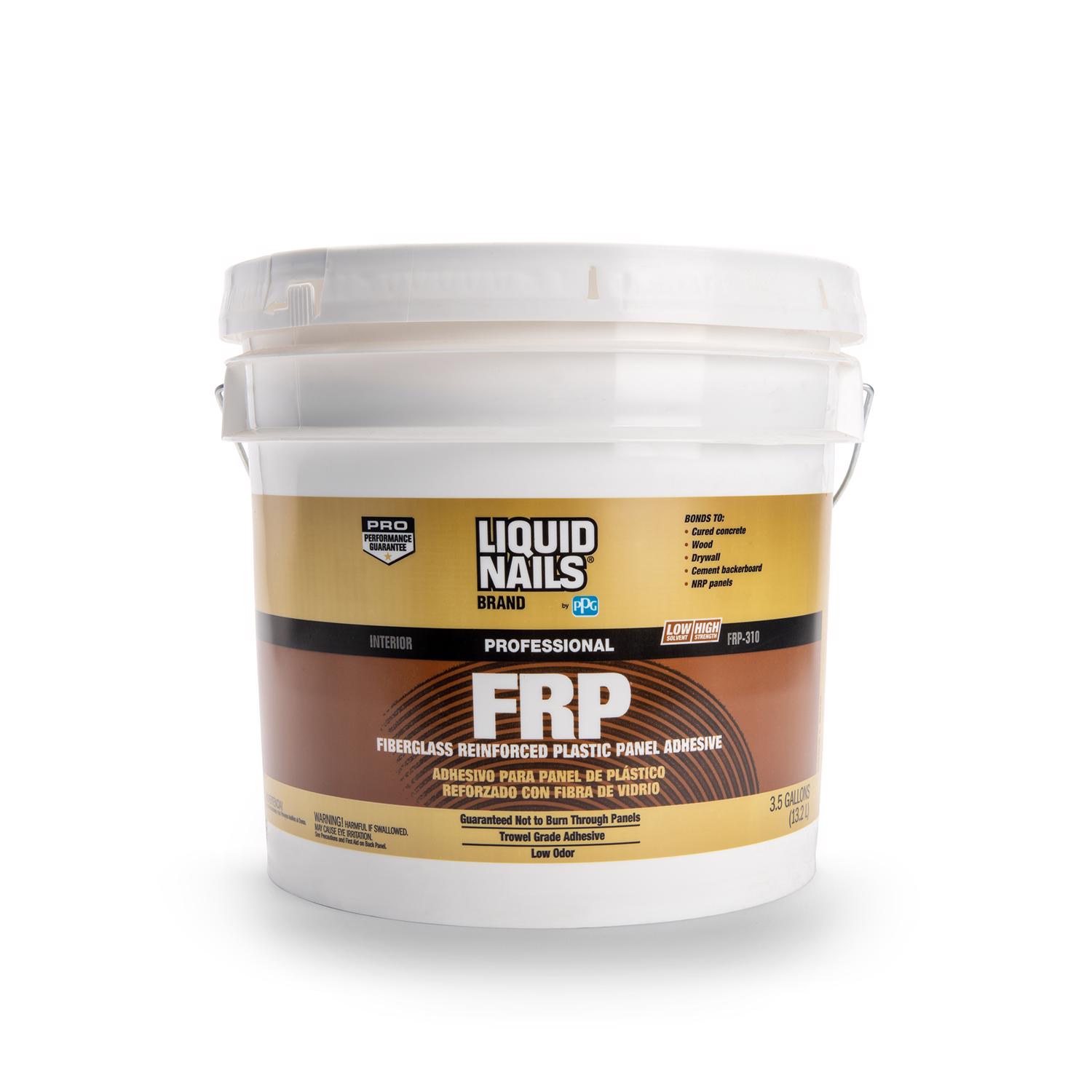Liquid Nails FRP Fiberglass Reinforced Plastic Panel High Strength Acrylic Latex Adhesive 3.5 gal - Intensery