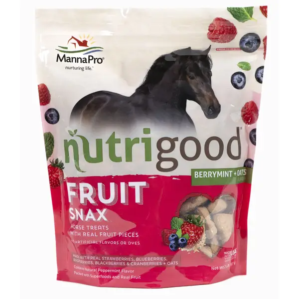 Manna Pro 2 lb Nutrigood FruitSnax Horse Treats Berrymint + Oats Horse Treats - Intensery