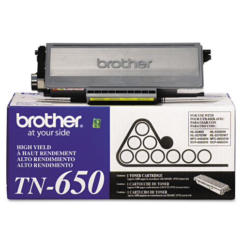 Brother TN650 High-Yield Toner， 8，000 Page-Yield， Black - Intensery