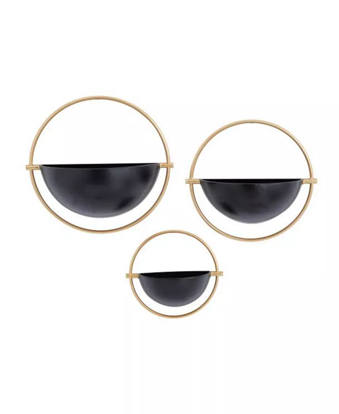 Rosemary Lane Metal Contemporary Planters， Set of 3 - Intensery