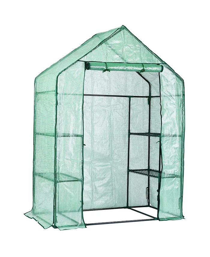 Garden Elements Personal Plastic Indoor Outdoor Standing Greenhouse For Seed Starting and Propagation， Frost Protection Green， Medium， 56 Inches x 29 - Intensery