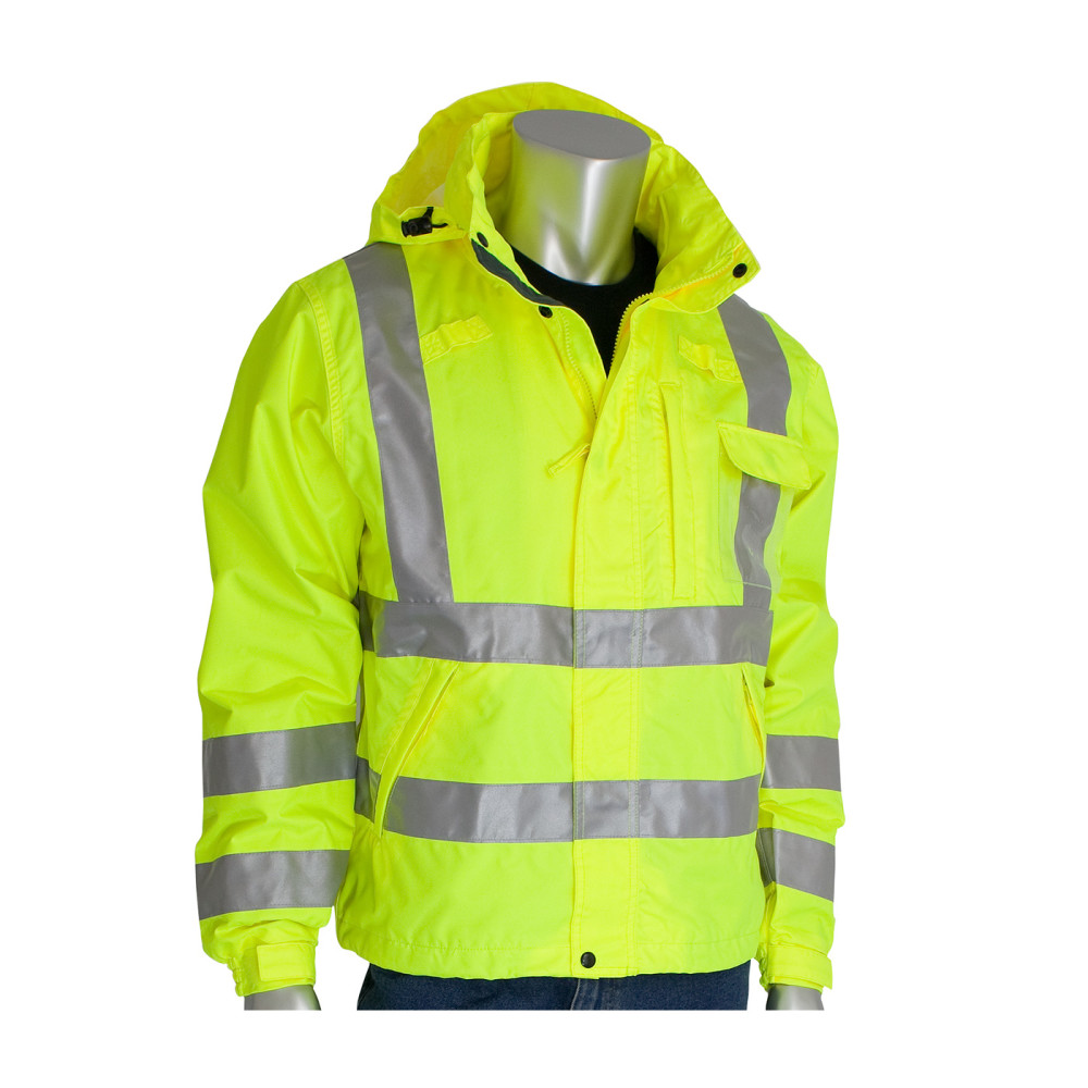 Protective Industrial Products Falcon VizPLUS ANSI Breathable Jacket Hi Vis Yellow Large - Intensery